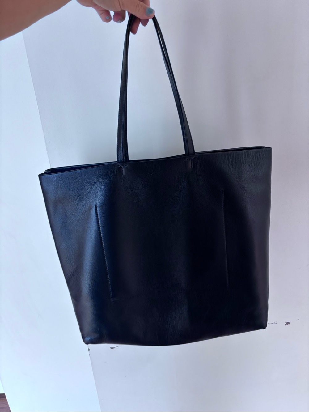 Theory Black Leather Tote Bag